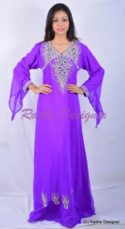 Picture of Radhe Designer Multicolor Georgette Kaftan Dress for Women - Y248