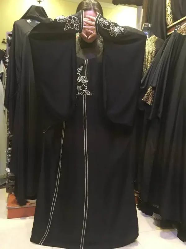 Picture of Radhe Designer Black Georgette Kaftan Dress for Women - F8043
