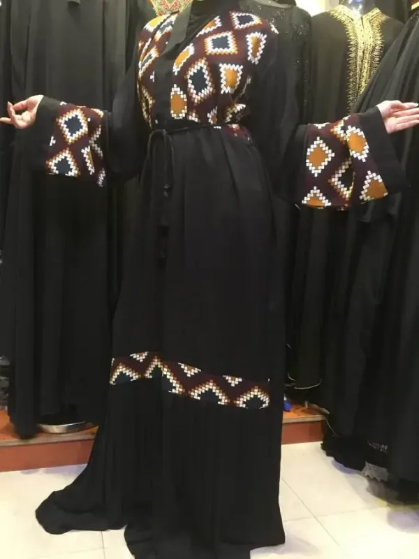 Picture of Radhe Designer Black Georgette Kaftan Dress for Women - F8055