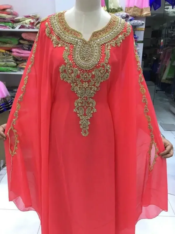 Picture of Multi Color Georgette Kaftan Dress for Women - Look 8876
