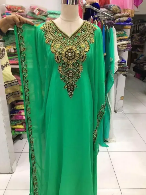 Picture of Purple Georgette Kaftan Dress for Women - Look 8891
