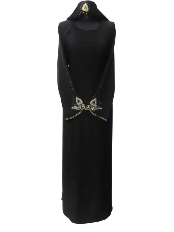 Picture of Black Georgette Kaftan Dress for Women - Look 8897