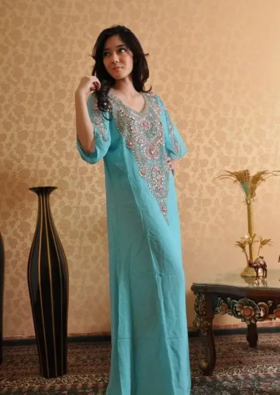 Picture of Radhe Designer Multicolor Georgette Kaftan Dress for Women - F8039