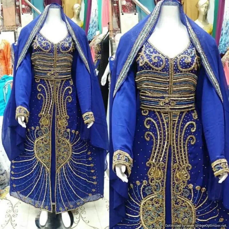 Picture of Radhe Designer Blue Georgette Kaftan Dress for Women - F2525