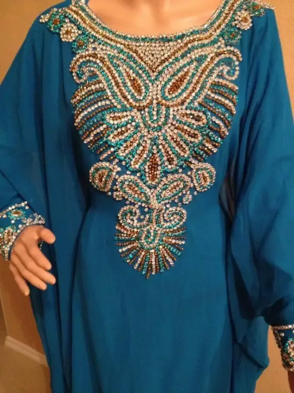 Picture of Radhe Designer White Georgette Kaftan Dress for Women - F7995