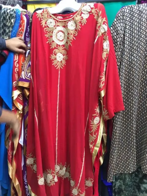 Picture of Radhe Designer White Cotton Kaftan Dress for Women - F1848