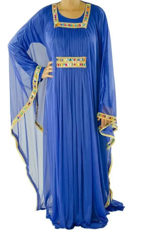 Picture of Radhe Designer White Georgette Kaftan Dress for Women - F8477