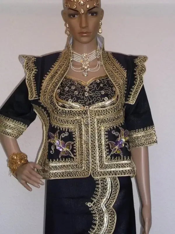 Picture of Black Georgette Kaftan Dress for Women - Look 8951
