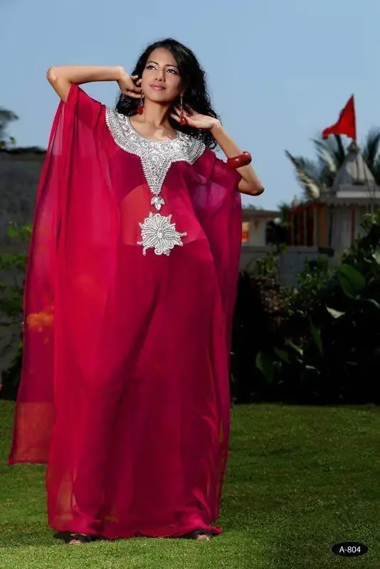 Picture of Radhe Designer Black Georgette Kaftan Dress for Women - F9378