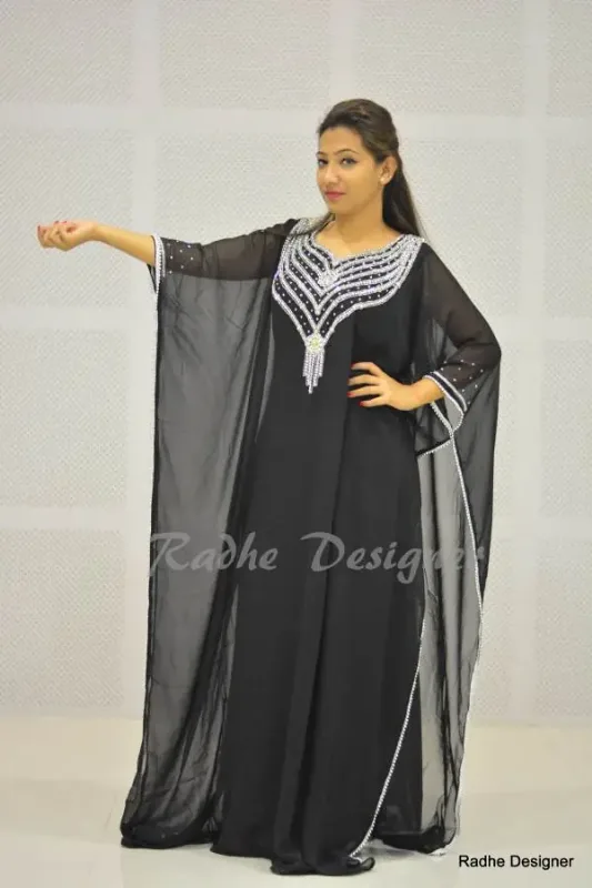 Picture of Multi Color Georgette Kaftan Dress for Women - Look 8978