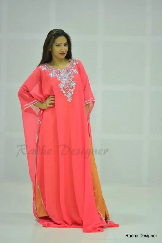 Picture of Radhe Designer Purple Georgette Kaftan Dress for Women - Y381