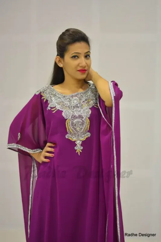 Picture of Radhe Designer Multicolor Georgette Kaftan Dress for Women - Y455