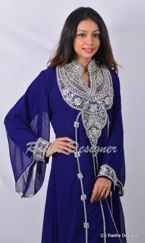 Picture of Radhe Designer Blue Georgette Kaftan Dress for Women - Y831