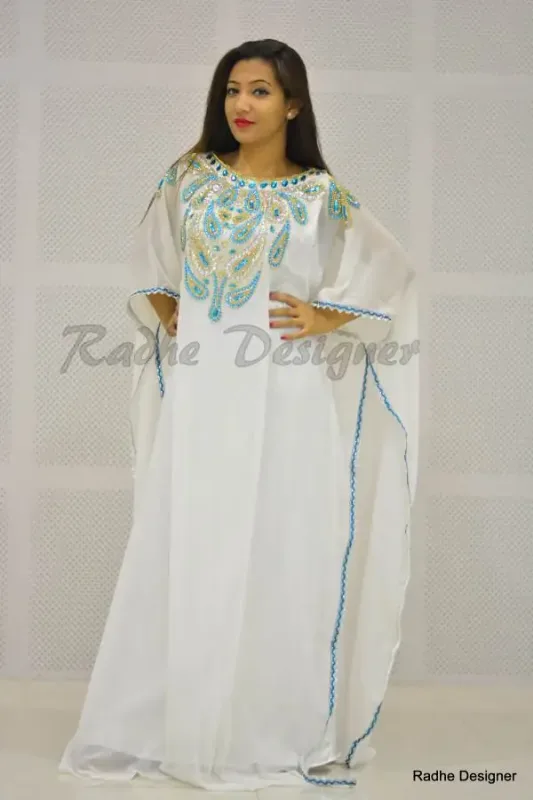 Picture of Radhe Designer Multicolor Georgette Kaftan Dress for Women - Y387