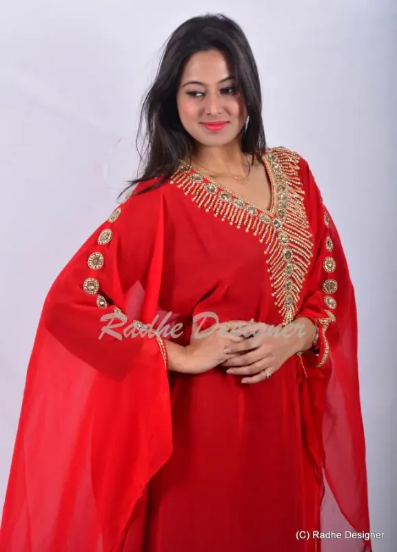 Picture of Radhe Designer Multicolor Georgette Kaftan Dress for Women - Y792
