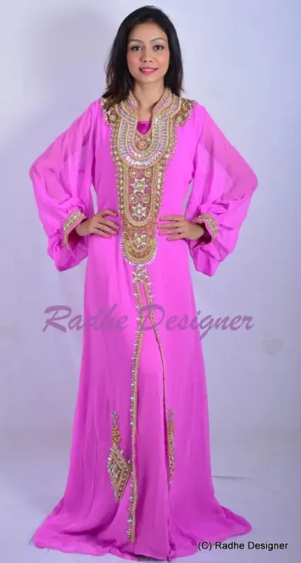 Picture of Multi Color Georgette Kaftan Dress for Women - Look 8995