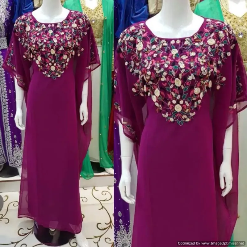 Picture of Radhe Designer Purple Georgette Kaftan Dress for Women - F3334