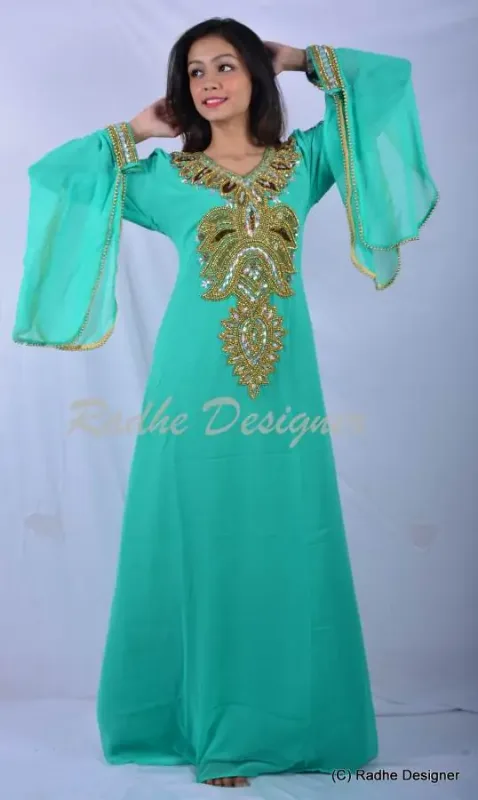 Picture of Radhe Designer Blue Georgette Kaftan Dress for Women - Y780