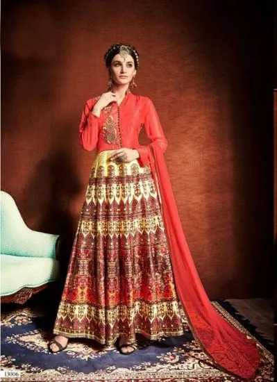 Picture of indian ethnic design saree blouse lehenga red black ge,