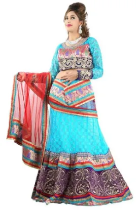 Picture of indian ethnic designer saree blouse lehenga gold pink ,