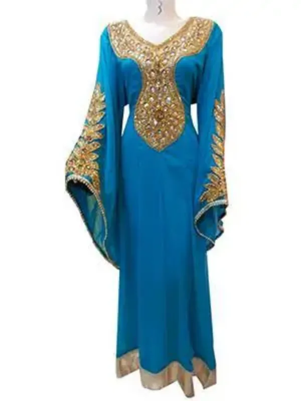 Picture of Radhe Designer White Georgette Kaftan Dress for Women - F10218