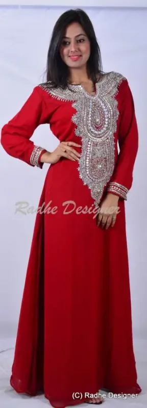 Picture of Radhe Designer Black Georgette Kaftan Dress for Women - Y870