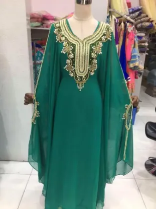 Picture of latest georgette jalabiya jilbab fancy kaftan dress ab,