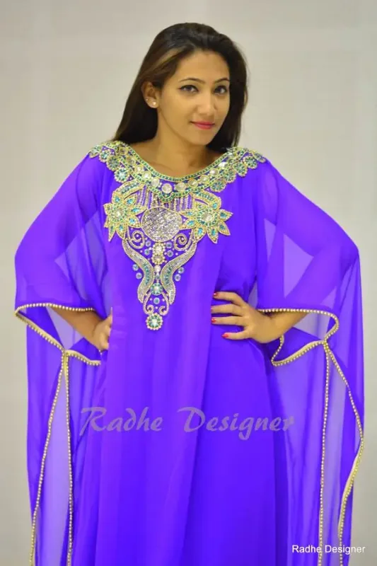 Picture of Multi Color Georgette Kaftan Dress for Women - Look 9071