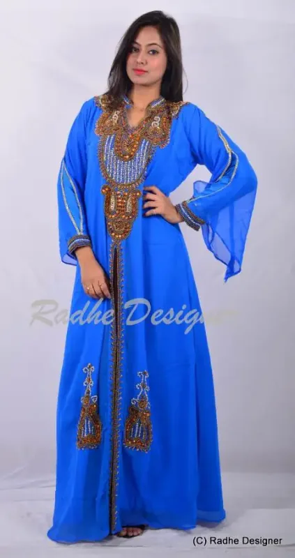 Picture of Radhe Designer Multicolor Georgette Kaftan Dress for Women - Y724
