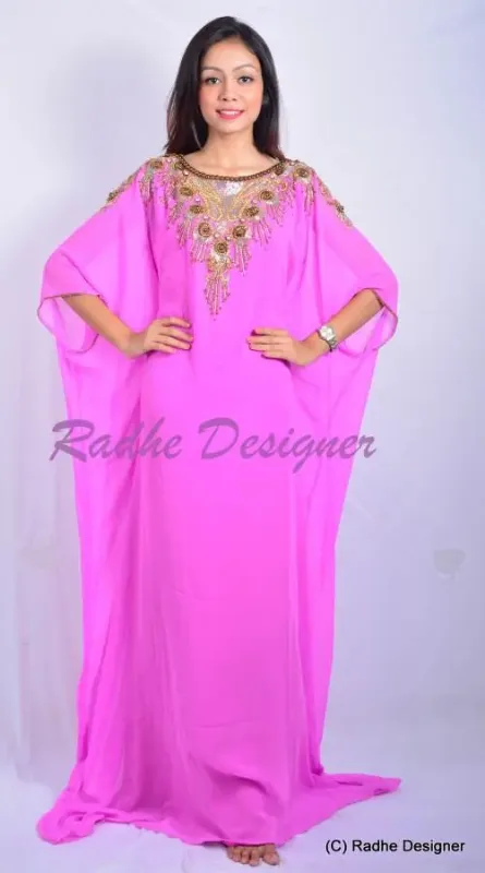 Picture of Radhe Designer Black Georgette Kaftan Dress for Women - Y33