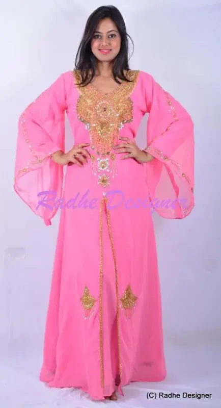 Picture of Radhe Designer Multicolor Georgette Kaftan Dress for Women - Y188