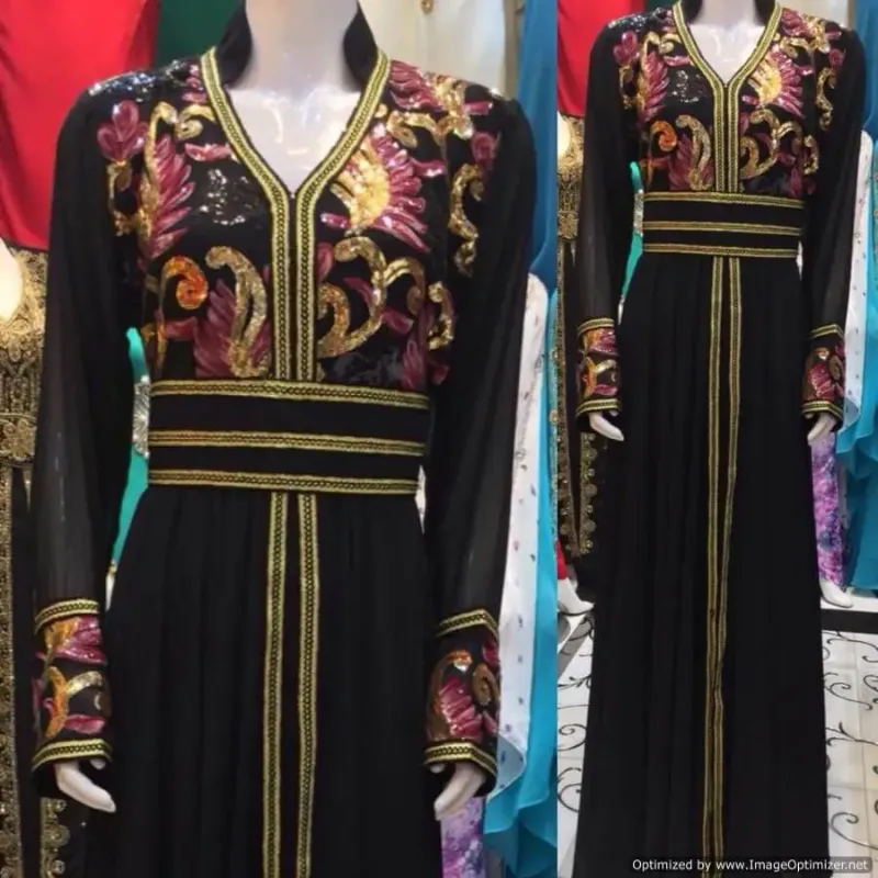 Picture of Radhe Designer Multicolor Georgette Kaftan Dress for Women - F2216