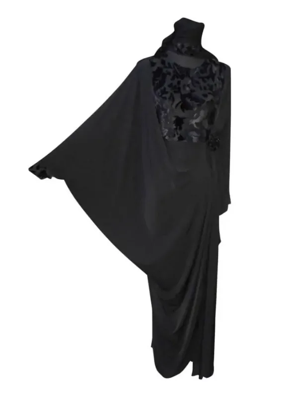 Picture of Black Georgette Kaftan Dress for Women - Look 9091