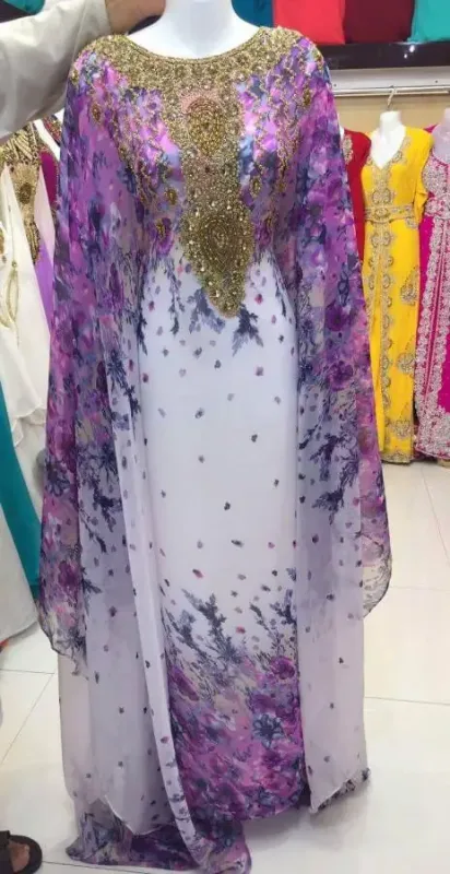 Picture of Radhe Designer Purple Georgette Kaftan Dress for Women - F1955