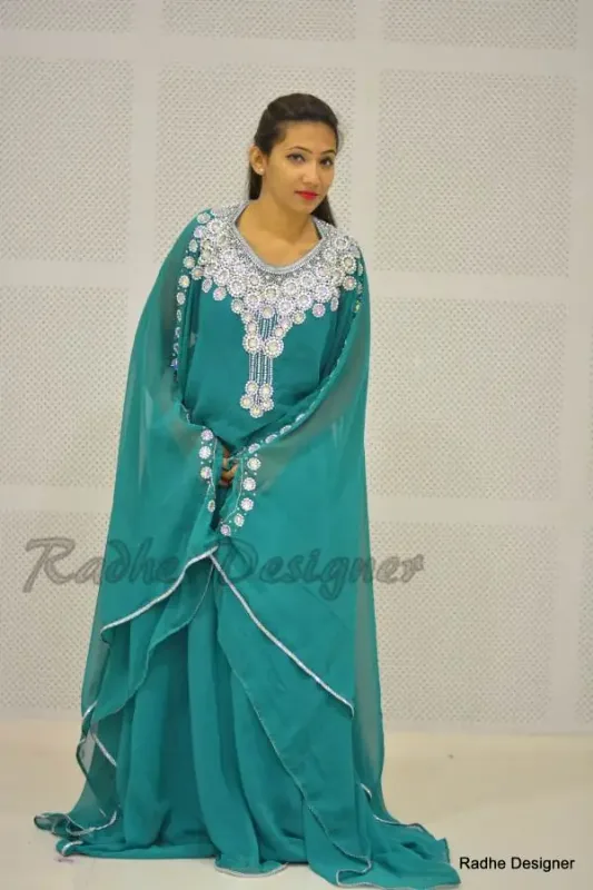 Picture of Radhe Designer Pink Cotton Kaftan Dress for Women - Y548