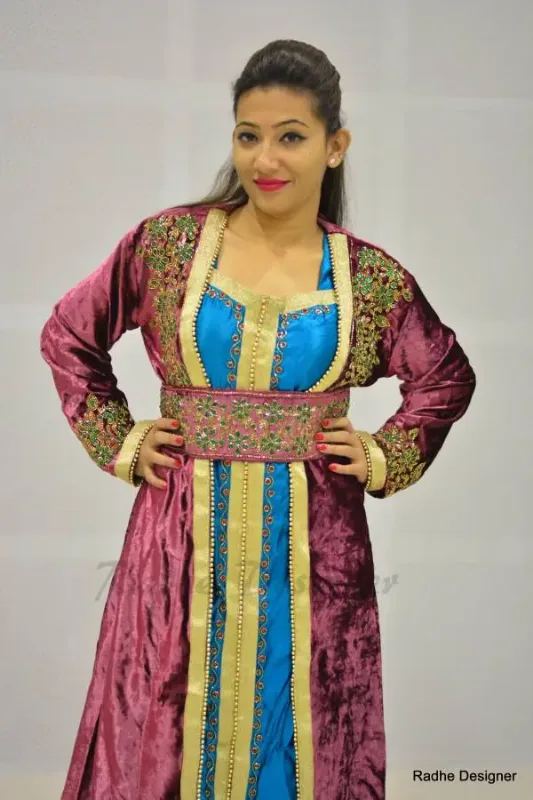 Picture of Radhe Designer Blue Georgette Kaftan Dress for Women - Y576