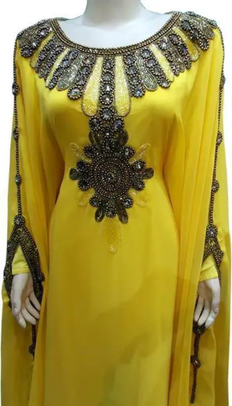 Picture of Radhe Designer White Georgette Kaftan Dress for Women - F6671