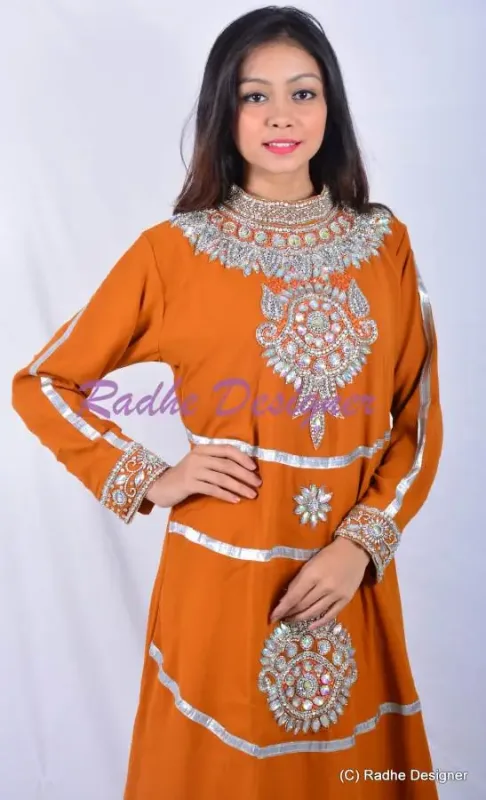 Picture of Multi Color Georgette Kaftan Dress for Women - Look 9132
