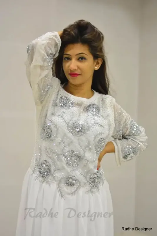 Picture of Radhe Designer Black Georgette Kaftan Dress for Women - Y396
