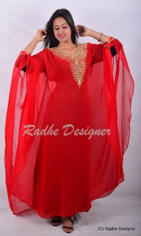 Picture of Radhe Designer Purple Georgette Kaftan Dress for Women - Y789