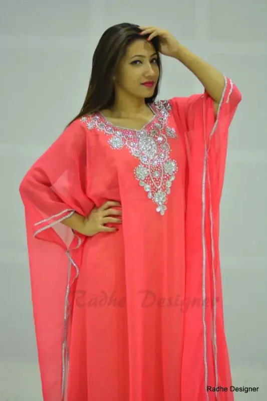 Picture of Radhe Designer Multicolor Georgette Kaftan Dress for Women - Y392