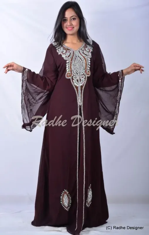 Picture of Radhe Designer Multicolor Georgette Kaftan Dress for Women - Y1050