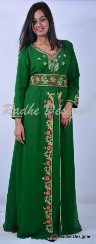 Picture of Radhe Designer Black Georgette Kaftan Dress for Women - Y883