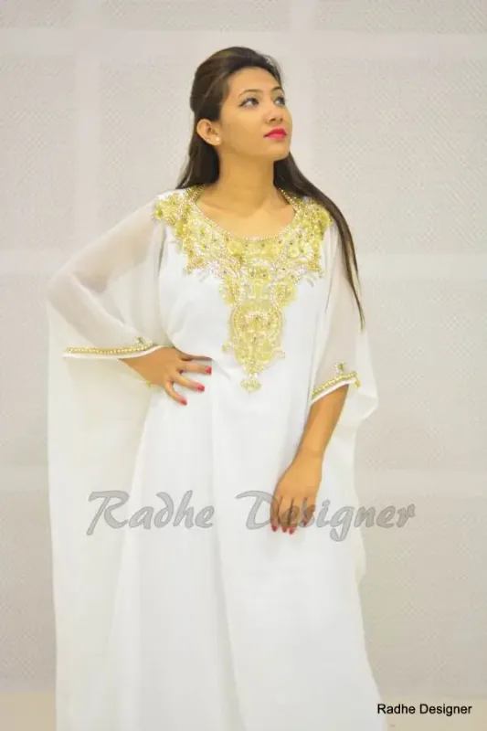 Picture of Radhe Designer Black Georgette Kaftan Dress for Women - Y362