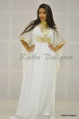 Picture of long floor touch sleeveless maxi dress for arabian la ,