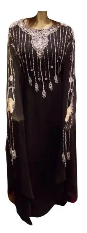 Picture of Radhe Designer Black Cotton Kaftan Dress for Women - F10011