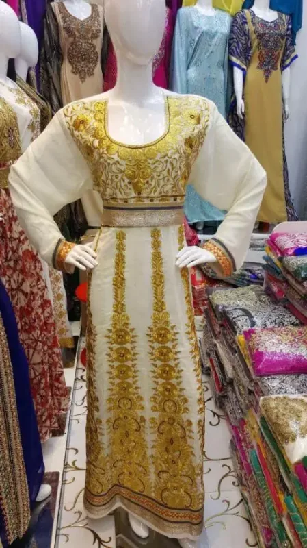 Picture of Radhe Designer White Georgette Kaftan Dress for Women - F1780