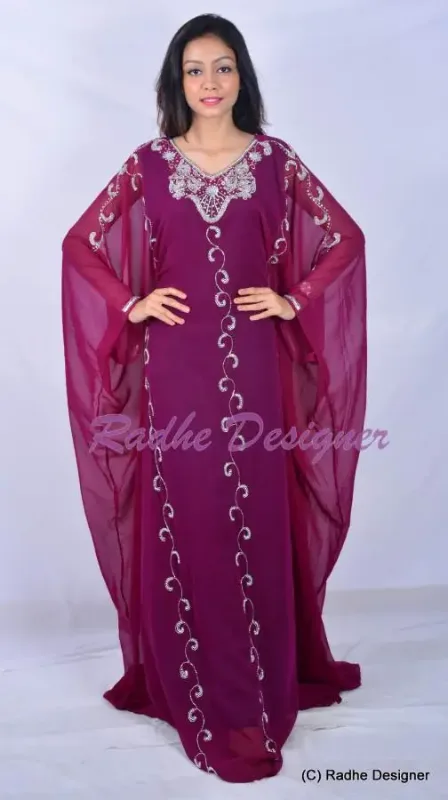 Picture of Radhe Designer Black Georgette Kaftan Dress for Women - Y1110
