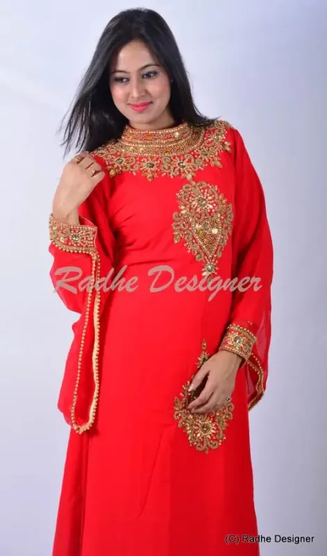 Picture of Radhe Designer Multicolor Georgette Kaftan Dress for Women - Y1004