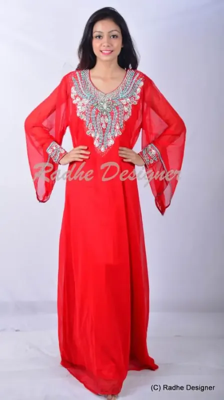 Picture of Radhe Designer Multicolor Georgette Kaftan Dress for Women - Y998